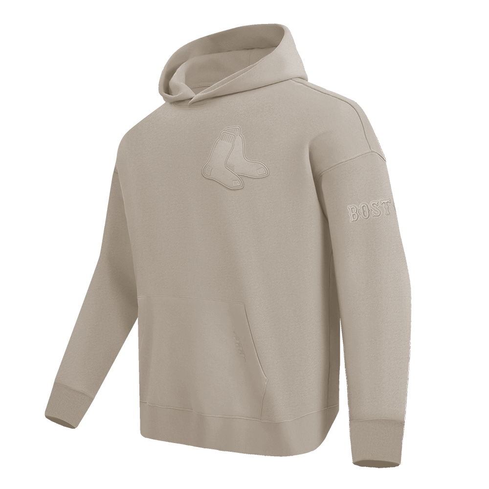 MLB BOSTON RED SOX NEUTRAL MEN'S  DROP SHOULDER FLC PO HOODIE (TAUPE)