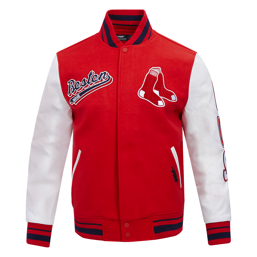 MLB BOSTON RED SOX SCRIPT TAIL BLOUSON COLLÉGIAL POUR HOMME (ROUGE/BLANC/MARINE MINUIT)