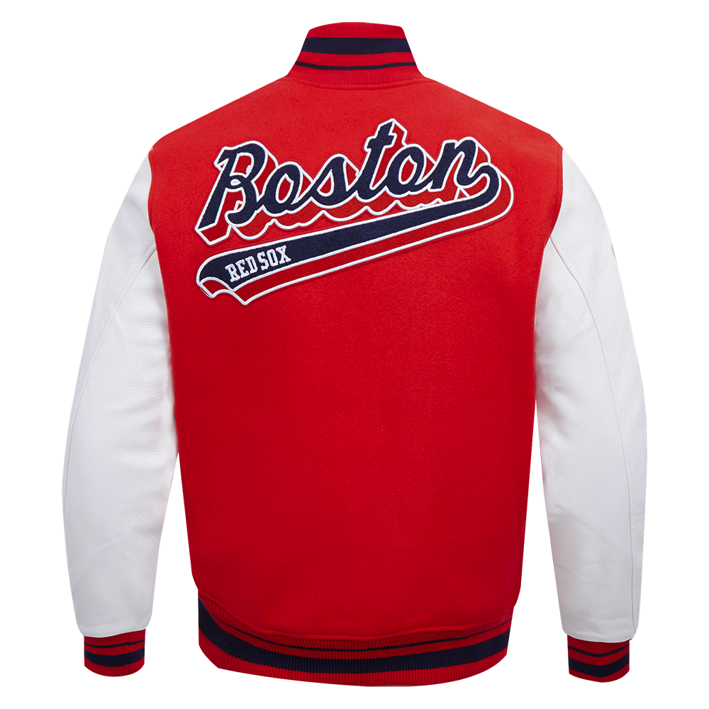 MLB BOSTON RED SOX SCRIPT TAIL BLOUSON COLLÉGIAL POUR HOMME (ROUGE/BLANC/MARINE MINUIT)
