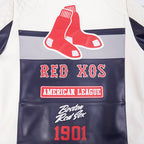 MLB BOSTON RED SOX MEN'S MOTO JACKET (EGGSHELL/ MIDNIGHT NAVY)