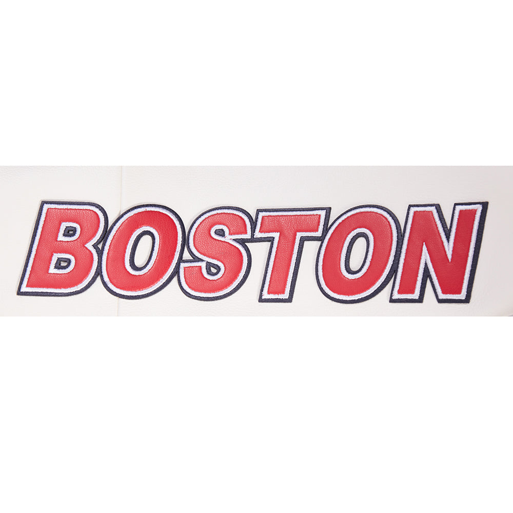 MLB BOSTON RED SOX MEN'S MOTO JACKET (EGGSHELL/ MIDNIGHT NAVY)