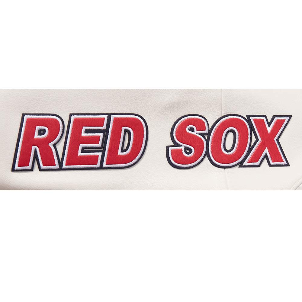 MLB BOSTON RED SOX MEN'S MOTO JACKET (EGGSHELL/ MIDNIGHT NAVY)