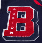 MLB BOSTON RED SOX MASH UP MEN'S RIB WOOL VARSITY JACKET (MIDNIGHT NAVY/RED/MIDNIGHT NAVY)