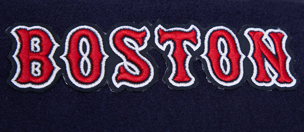 MLB BOSTON RED SOX MASH UP MEN'S RIB WOOL VARSITY JACKET (MIDNIGHT NAVY/RED/MIDNIGHT NAVY)