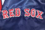 MLB BOSTON RED SOX MASH UP BLOUSON EN SATIN À BORDS CÔTELÉS POUR HOMME (MARINE MINUIT/ROUGE/MARINE MINUIT)