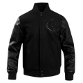 MLB BOSTON RED SOX TRIPLE BLACK WOOL MEN'S VARSITY JACKET (TRIPLE BLACK)