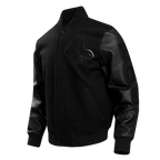 MLB BOSTON RED SOX TRIPLE BLACK WOOL MEN'S VARSITY JACKET (TRIPLE BLACK)