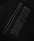 MLB BOSTON RED SOX TRIPLE BLACK WOOL MEN'S VARSITY JACKET (TRIPLE BLACK)