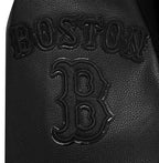 MLB BOSTON RED SOX TRIPLE BLACK WOOL MEN'S VARSITY JACKET (TRIPLE BLACK)