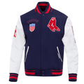 MLB BOSTON RED SOX RETRO CLASSIC MEN'S RIB WOOL VARSITY JACKET (MIDNIGHT NAVY/RED/MIDNIGHT NAVY)