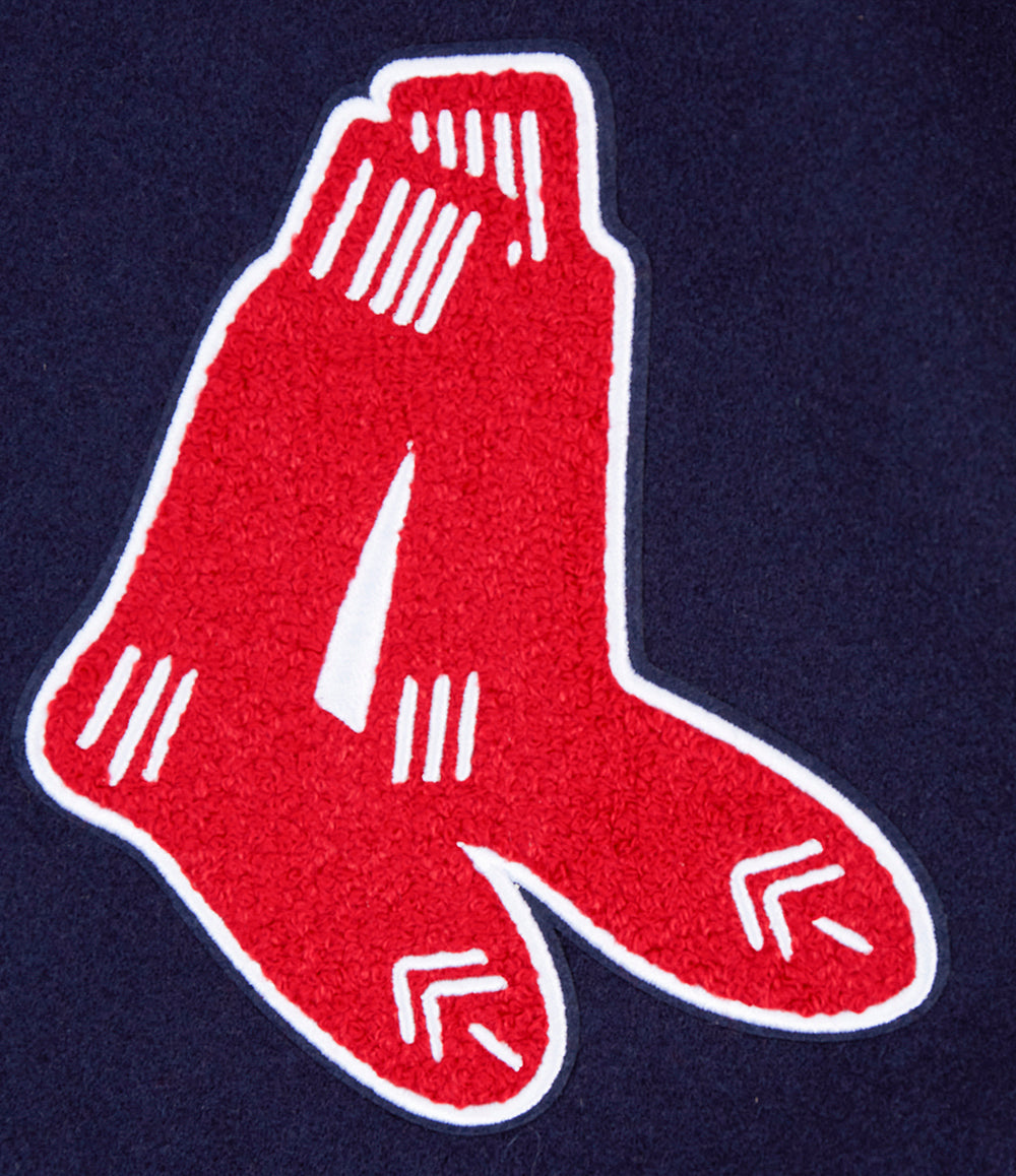 MLB BOSTON RED SOX RETRO CLASSIC MEN'S RIB WOOL VARSITY JACKET (MIDNIGHT NAVY/RED/MIDNIGHT NAVY)