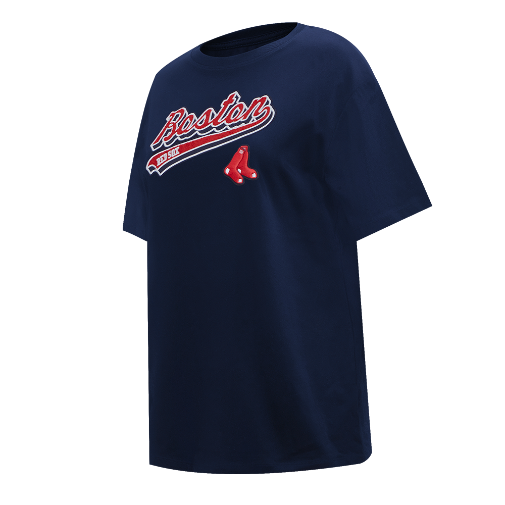 MLB BOSTON RED SOX SCRIPT TAIL WOMEN'S BOYFRIEND TOP (MIDNIGHT NAVY)
