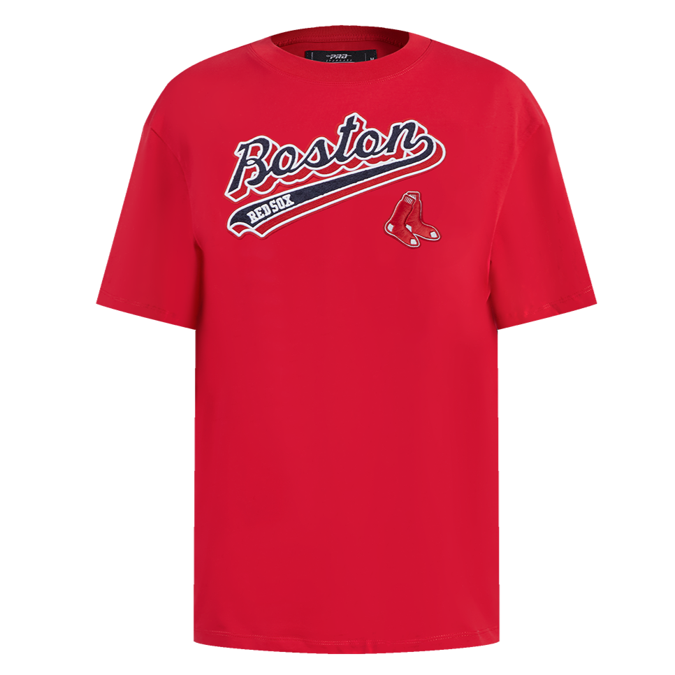 MLB BOSTON RED SOX SCRIPT TAIL HAUT DE COUPE BOYFRIEND POUR FEMME (ROUGE)