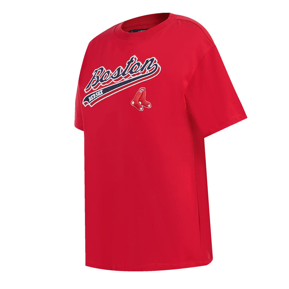 MLB BOSTON RED SOX SCRIPT TAIL HAUT DE COUPE BOYFRIEND POUR FEMME (ROUGE)