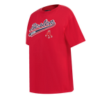 MLB BOSTON RED SOX SCRIPT TAIL HAUT DE COUPE BOYFRIEND POUR FEMME (ROUGE)