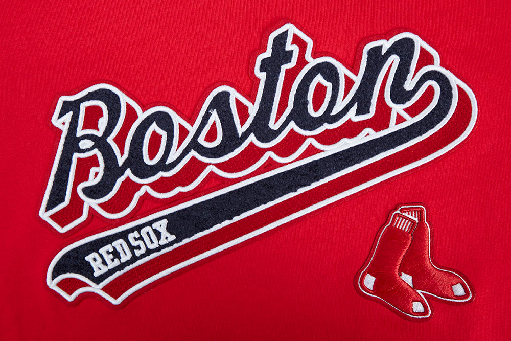 MLB BOSTON RED SOX SCRIPT TAIL HAUT DE COUPE BOYFRIEND POUR FEMME (ROUGE)