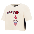 MLB BOSTON RED SOX RETRO CLASSIC WOMEN'S BOXY TOP (EGGSHELL)