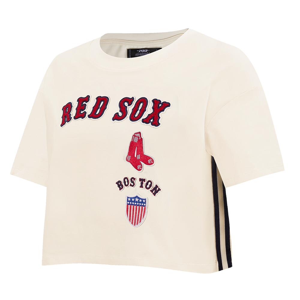 MLB BOSTON RED SOX RETRO CLASSIC WOMEN'S BOXY TOP (EGGSHELL)