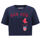 MLB BOSTON RED SOX RETRO CLASSIC HAUT À COUPE CARRÉE POUR FEMME (MARINE MINUIT)
