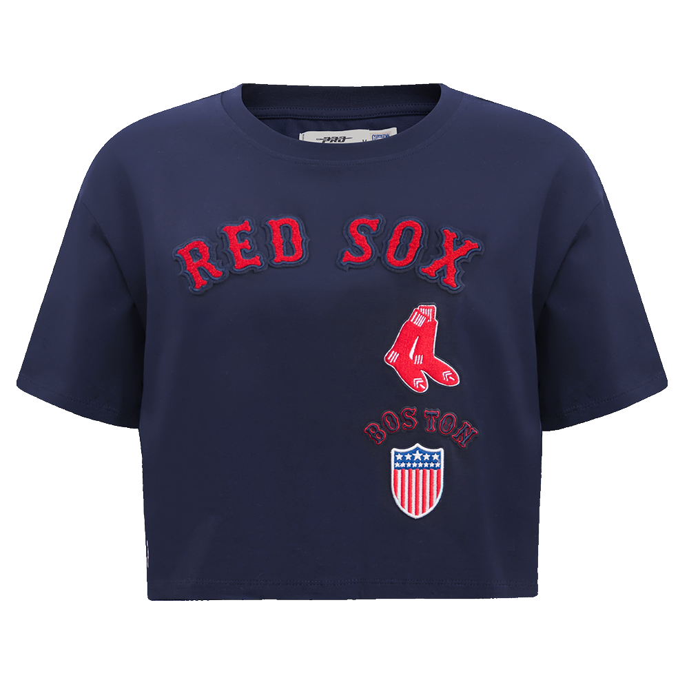 MLB BOSTON RED SOX RETRO CLASSIC HAUT À COUPE CARRÉE POUR FEMME (MARINE MINUIT)