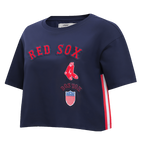 MLB BOSTON RED SOX RETRO CLASSIC HAUT À COUPE CARRÉE POUR FEMME (MARINE MINUIT)
