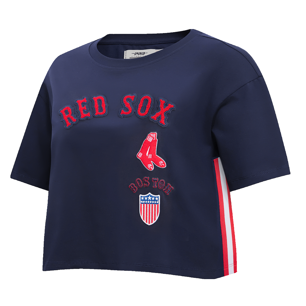 MLB BOSTON RED SOX RETRO CLASSIC HAUT À COUPE CARRÉE POUR FEMME (MARINE MINUIT)