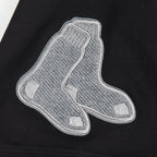 MLB BOSTON RED SOX REVERSE FRENCH TERRY HAUT EN JERSEY SIMPLE À COUPE CARRÉE POUR FEMME (NOIR)