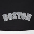 MLB BOSTON RED SOX REVERSE FRENCH TERRY HAUT EN JERSEY SIMPLE À COUPE CARRÉE POUR FEMME (NOIR)