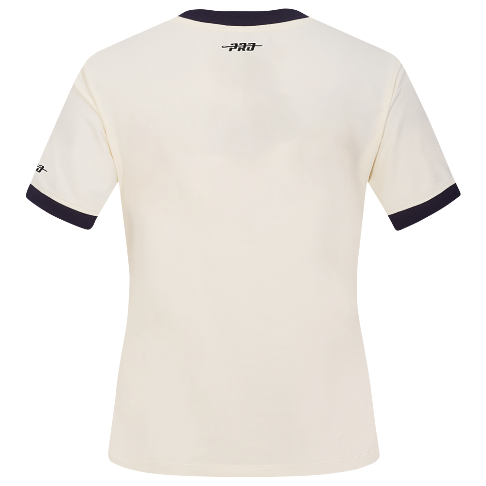 MLB BOSTON RED SOX RETRO CASCADE WOMEN'S RINGER TEE (EGGSHELL/ MIDNIGHT NAVY)