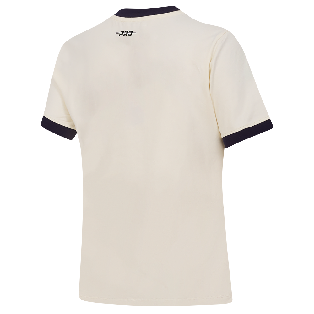 MLB BOSTON RED SOX RETRO CASCADE WOMEN'S RINGER TEE (EGGSHELL/ MIDNIGHT NAVY)
