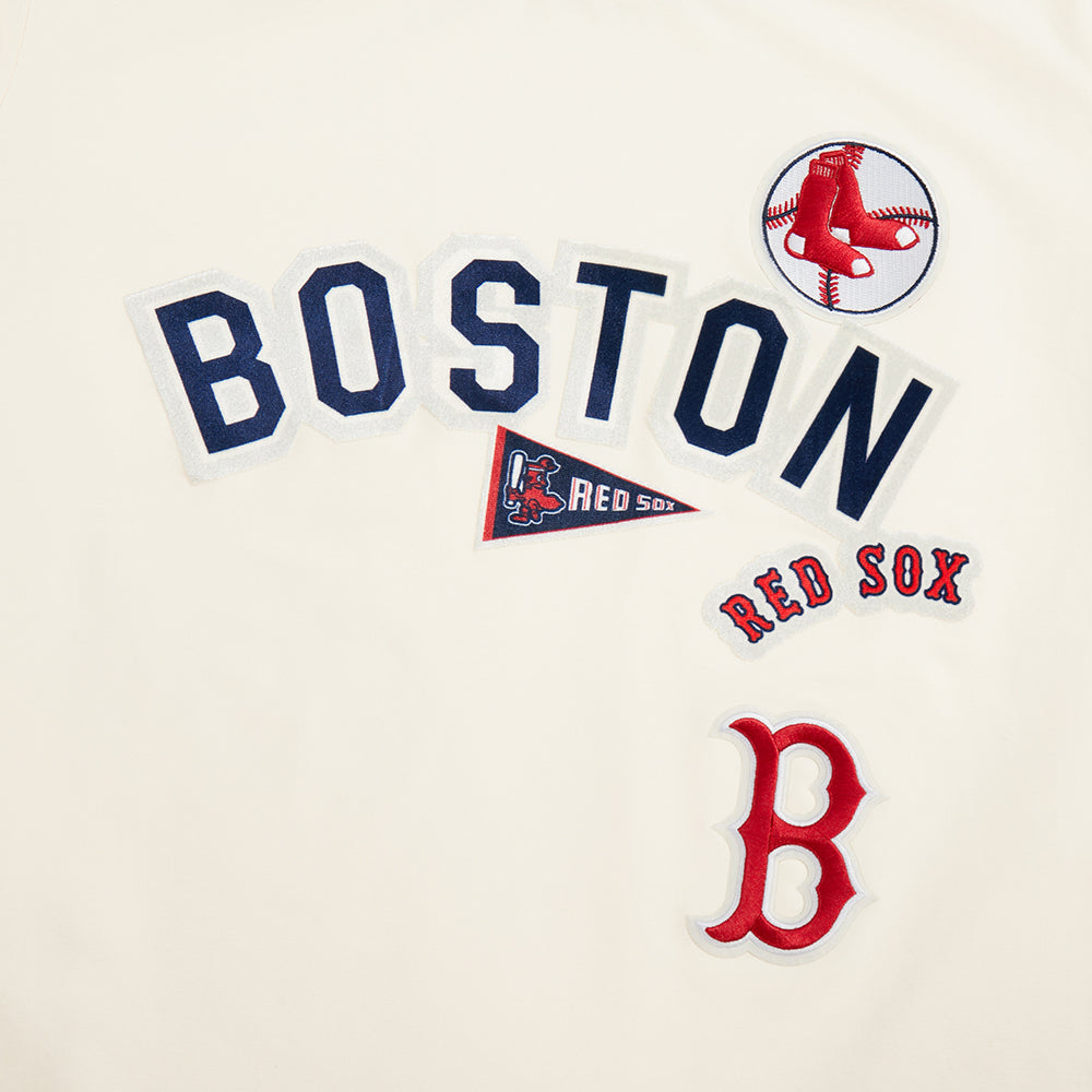 MLB BOSTON RED SOX RETRO CASCADE WOMEN'S RINGER TEE (EGGSHELL/ MIDNIGHT NAVY)