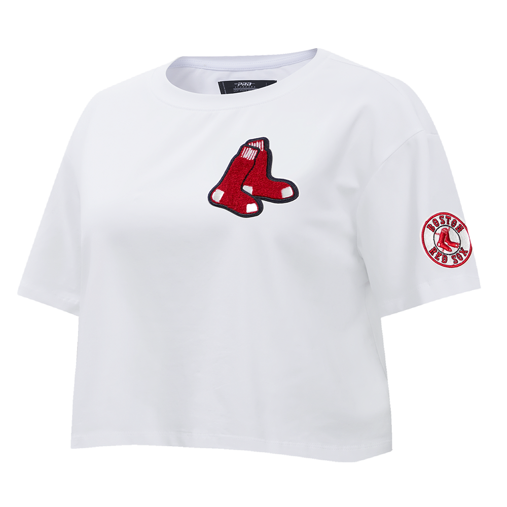 MLB BOSTON RED SOX CLASSIC WOMEN'S BOXY TOP (WHITE)