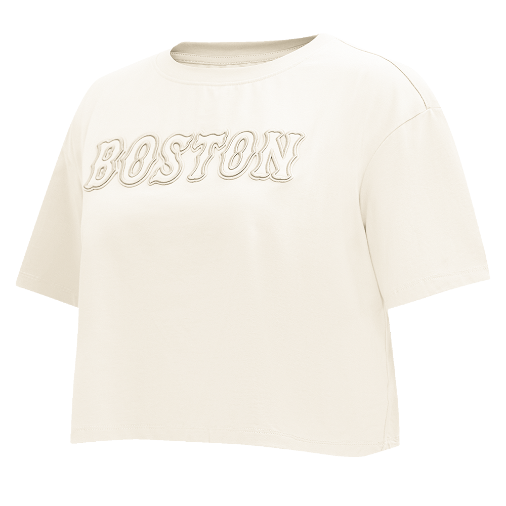 MLB BOSTON RED SOX NEUTRAL WOMEN'S BOXY TOP (EGGSHELL)