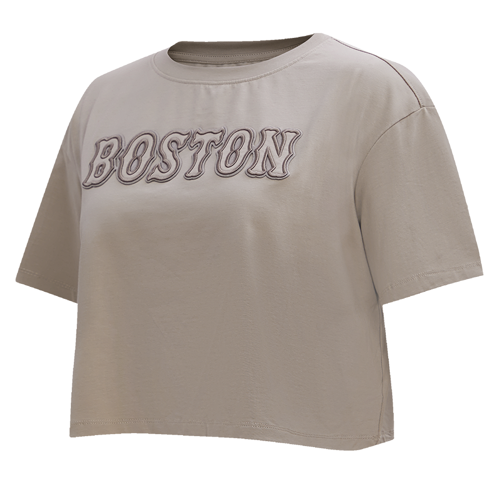 MLB BOSTON RED SOX NEUTRAL WOMEN'S BOXY TOP (TAUPE)