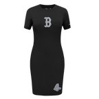 MLB BOSTON RED SOX REVERSE FRENCH TERRY WOMEN'S BODYCON DRESS (BLACK)