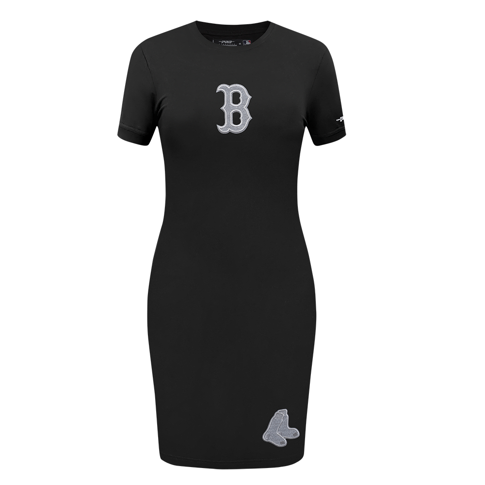 MLB BOSTON RED SOX REVERSE FRENCH TERRY WOMEN'S BODYCON DRESS (BLACK)
