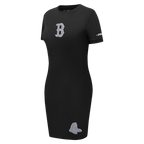 MLB BOSTON RED SOX REVERSE FRENCH TERRY WOMEN'S BODYCON DRESS (BLACK)