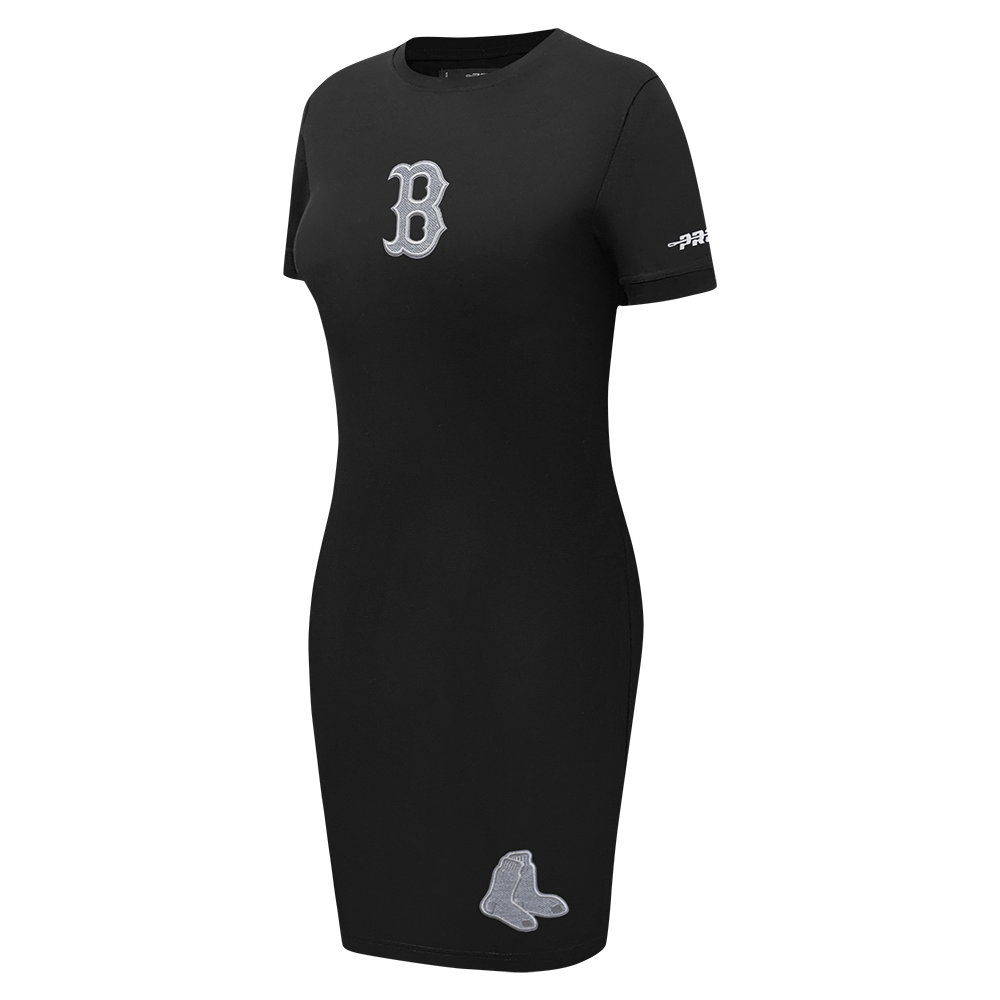 MLB BOSTON RED SOX REVERSE FRENCH TERRY WOMEN'S BODYCON DRESS (BLACK)