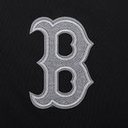 MLB BOSTON RED SOX REVERSE FRENCH TERRY WOMEN'S CROPPED FULL ZIP HOODIE (BLACK/GRAY/EGGSHELL)