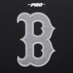 MLB BOSTON RED SOX REVERSE FRENCH TERRY WOMEN'S CROPPED FULL ZIP HOODIE (BLACK/GRAY/EGGSHELL)
