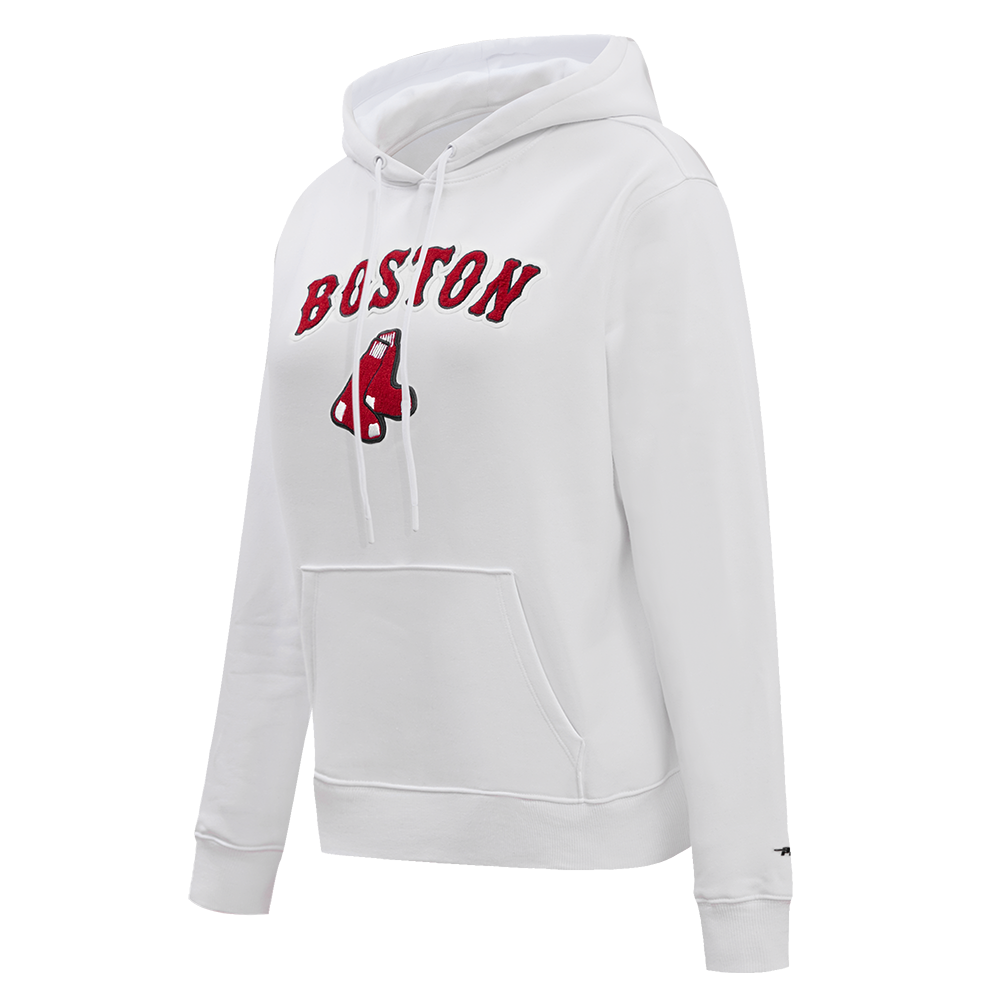 MLB BOSTON RED SOX CLASSIC WOMEN'S PULLOVER HOODIE (WHITE)