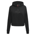 MLB BOSTON RED SOX NEUTRAL WOMEN'S CROPPED PULLOVER HOODIE (BLACK)