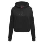 MLB BOSTON RED SOX NEUTRAL WOMEN'S CROPPED PULLOVER HOODIE (BLACK)