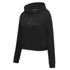MLB BOSTON RED SOX NEUTRAL WOMEN'S CROPPED PULLOVER HOODIE (BLACK)