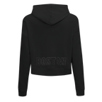 MLB BOSTON RED SOX NEUTRAL WOMEN'S CROPPED PULLOVER HOODIE (BLACK)