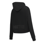 MLB BOSTON RED SOX NEUTRAL WOMEN'S CROPPED PULLOVER HOODIE (BLACK)