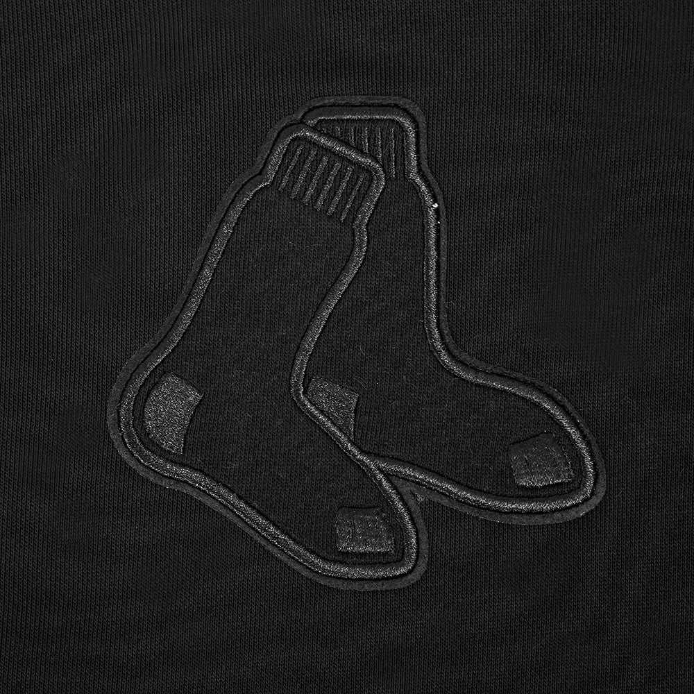 MLB BOSTON RED SOX NEUTRAL WOMEN'S CROPPED PULLOVER HOODIE (BLACK)