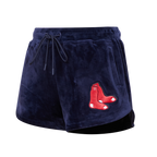 MLB BOSTON RED SOX CLASSIC WOMEN'S VELOUR SHORT (MIDNIGHT NAVY)