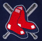 MLB BOSTON RED SOX MASH UP WOMEN'S RIB WOOL VARSITY JACKET (MIDNIGHT NAVY/RED/MIDNIGHT NAVY)