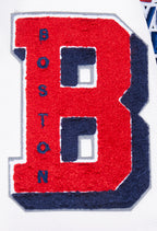 MLB BOSTON RED SOX MASH UP WOMEN'S RIB WOOL VARSITY JACKET (MIDNIGHT NAVY/RED/MIDNIGHT NAVY)